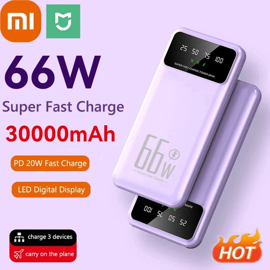 Xiaomi MIJIA 66W 30000mAh Mobile Power Bank Super Fast Charging Portable EXternal Battery Charger